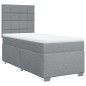 vidaXL Boxspringbett mit Matratze Hellgrau 90x200 cm Stoff vidaXL Boxspringbett mit Matratze Hellgrau 90x200 cm Stoff