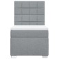 vidaXL Boxspringbett mit Matratze Hellgrau 90x200 cm Stoff vidaXL Boxspringbett mit Matratze Hellgrau 90x200 cm Stoff