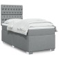 vidaXL Boxspringbett mit Matratze Hellgrau 90x200 cm Stoff vidaXL Boxspringbett mit Matratze Hellgrau 90x200 cm Stoff