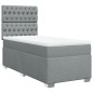 vidaXL Boxspringbett mit Matratze Hellgrau 90x200 cm Stoff vidaXL Boxspringbett mit Matratze Hellgrau 90x200 cm Stoff