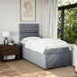 vidaXL Boxspringbett mit Matratze Hellgrau 90x200 cm Stoff vidaXL Boxspringbett mit Matratze Hellgrau 90x200 cm Stoff