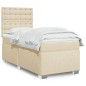 vidaXL Boxspringbett mit Matratze Creme 90x200 cm Stoff vidaXL Boxspringbett mit Matratze Creme 90x200 cm Stoff