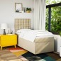 vidaXL Boxspringbett mit Matratze Creme 90x200 cm Stoff vidaXL Boxspringbett mit Matratze Creme 90x200 cm Stoff