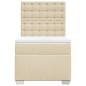 vidaXL Boxspringbett mit Matratze Creme 90x200 cm Stoff vidaXL Boxspringbett mit Matratze Creme 90x200 cm Stoff