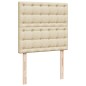 vidaXL Boxspringbett mit Matratze Creme 90x200 cm Stoff vidaXL Boxspringbett mit Matratze Creme 90x200 cm Stoff