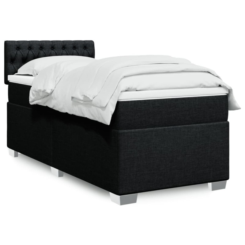 vidaXL Boxspringbett mit Matratze Schwarz 80x200 cm Stoff vidaXL Boxspringbett mit Matratze Schwarz 80x200 cm Stoff
