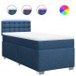 vidaXL Boxspringbett mit Matratze Blau 90x200 cm Stoff