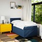 vidaXL Boxspringbett mit Matratze Blau 90x200 cm Stoff