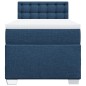 vidaXL Boxspringbett mit Matratze Blau 90x200 cm Stoff