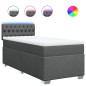 vidaXL Boxspringbett mit Matratze Dunkelgrau 90x190 cm Stoff vidaXL Boxspringbett mit Matratze Dunkelgrau 90x190 cm Stoff