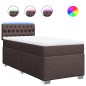 vidaXL Boxspringbett mit Matratze Dunkelbraun 90x190 cm Stoff vidaXL Boxspringbett mit Matratze Dunkelbraun 90x190 cm Stoff