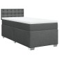 vidaXL Boxspringbett mit Matratze Dunkelgrau 90x190 cm Stoff vidaXL Boxspringbett mit Matratze Dunkelgrau 90x190 cm Stoff
