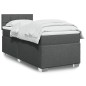 vidaXL Boxspringbett mit Matratze Dunkelgrau 100x200 cm Stoff vidaXL Boxspringbett mit Matratze Dunkelgrau 100x200 cm Stoff