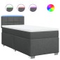 vidaXL Boxspringbett mit Matratze Dunkelgrau 100x200 cm Stoff vidaXL Boxspringbett mit Matratze Dunkelgrau 100x200 cm Stoff