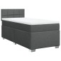 vidaXL Boxspringbett mit Matratze Dunkelgrau 100x200 cm Stoff vidaXL Boxspringbett mit Matratze Dunkelgrau 100x200 cm Stoff