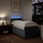 vidaXL Boxspringbett mit Matratze Dunkelgrau 100x200 cm Stoff vidaXL Boxspringbett mit Matratze Dunkelgrau 100x200 cm Stoff