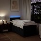 vidaXL Boxspringbett mit Matratze Schwarz 90x190 cm Stoff vidaXL Boxspringbett mit Matratze Schwarz 90x190 cm Stoff