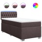 vidaXL Boxspringbett mit Matratze Dunkelbraun 100x200 cm Stoff vidaXL Boxspringbett mit Matratze Dunkelbraun 100x200 cm Stoff