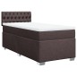 vidaXL Boxspringbett mit Matratze Dunkelbraun 100x200 cm Stoff vidaXL Boxspringbett mit Matratze Dunkelbraun 100x200 cm Stoff