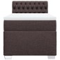 vidaXL Boxspringbett mit Matratze Dunkelbraun 100x200 cm Stoff vidaXL Boxspringbett mit Matratze Dunkelbraun 100x200 cm Stoff