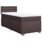 vidaXL Boxspringbett mit Matratze Dunkelbraun 100x200 cm Stoff vidaXL Boxspringbett mit Matratze Dunkelbraun 100x200 cm Stoff