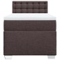 vidaXL Boxspringbett mit Matratze Dunkelbraun 100x200 cm Stoff vidaXL Boxspringbett mit Matratze Dunkelbraun 100x200 cm Stoff