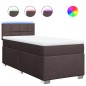 vidaXL Boxspringbett mit Matratze Dunkelbraun 100x200 cm Stoff vidaXL Boxspringbett mit Matratze Dunkelbraun 100x200 cm Stoff