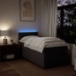 vidaXL Boxspringbett mit Matratze Dunkelbraun 100x200 cm Stoff vidaXL Boxspringbett mit Matratze Dunkelbraun 100x200 cm Stoff
