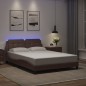vidaXL Bettgestell mit LED Braun 140x200 cm Kunstleder vidaXL Bettgestell mit LED Braun 140x200 cm Kunstleder
