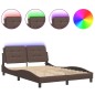 vidaXL Bettgestell mit LED Braun 140x200 cm Kunstleder vidaXL Bettgestell mit LED Braun 140x200 cm Kunstleder