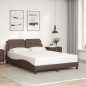 vidaXL Bettgestell mit LED Braun 140x200 cm Kunstleder vidaXL Bettgestell mit LED Braun 140x200 cm Kunstleder