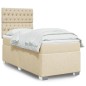 vidaXL Boxspringbett mit Matratze Creme 80x200 cm Stoff vidaXL Boxspringbett mit Matratze Creme 80x200 cm Stoff