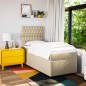 vidaXL Boxspringbett mit Matratze Creme 80x200 cm Stoff vidaXL Boxspringbett mit Matratze Creme 80x200 cm Stoff