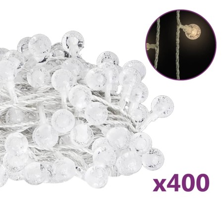Lichterkette Kugeln 40 m 400 LED Warmweiß 8 Funktionen
