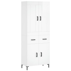 Highboard Hochglanz-Weiß 69,5x34x180 cm Holzwerkstoff
