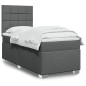 vidaXL Boxspringbett mit Matratze Dunkelgrau 90x190 cm Stoff vidaXL Boxspringbett mit Matratze Dunkelgrau 90x190 cm Stoff