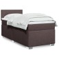 vidaXL Boxspringbett mit Matratze Dunkelbraun 80x200 cm Stoff vidaXL Boxspringbett mit Matratze Dunkelbraun 80x200 cm Stoff