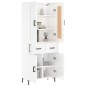 Highboard Hochglanz-Weiß 69,5x34x180 cm Holzwerkstoff Highboard Hochglanz-Weiß 69,5x34x180 cm Holzwerkstoff