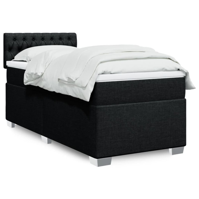 vidaXL Boxspringbett mit Matratze Schwarz 80x200 cm Stoff vidaXL Boxspringbett mit Matratze Schwarz 80x200 cm Stoff