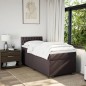 vidaXL Boxspringbett mit Matratze Dunkelbraun 90x190 cm Stoff vidaXL Boxspringbett mit Matratze Dunkelbraun 90x190 cm Stoff