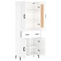 Highboard Hochglanz-Weiß 69,5x34x180 cm Holzwerkstoff Highboard Hochglanz-Weiß 69,5x34x180 cm Holzwerkstoff