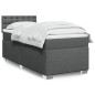 vidaXL Boxspringbett mit Matratze Dunkelgrau 90x190 cm Stoff vidaXL Boxspringbett mit Matratze Dunkelgrau 90x190 cm Stoff