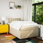 vidaXL Boxspringbett mit Matratze Creme 120x200 cm Stoff vidaXL Boxspringbett mit Matratze Creme 120x200 cm Stoff