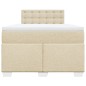 vidaXL Boxspringbett mit Matratze Creme 120x200 cm Stoff vidaXL Boxspringbett mit Matratze Creme 120x200 cm Stoff