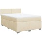 vidaXL Boxspringbett mit Matratze Creme 140x190 cm Stoff vidaXL Boxspringbett mit Matratze Creme 140x190 cm Stoff