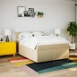 vidaXL Boxspringbett mit Matratze Creme 140x190 cm Stoff vidaXL Boxspringbett mit Matratze Creme 140x190 cm Stoff