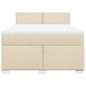 vidaXL Boxspringbett mit Matratze Creme 140x190 cm Stoff vidaXL Boxspringbett mit Matratze Creme 140x190 cm Stoff