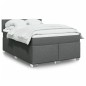 vidaXL Boxspringbett mit Matratze Dunkelgrau 160x200 cm Stoff vidaXL Boxspringbett mit Matratze Dunkelgrau 160x200 cm Stoff