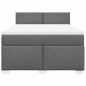 vidaXL Boxspringbett mit Matratze Dunkelgrau 160x200 cm Stoff vidaXL Boxspringbett mit Matratze Dunkelgrau 160x200 cm Stoff