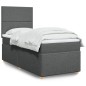 vidaXL Boxspringbett mit Matratze Dunkelgrau 90x190 cm Stoff vidaXL Boxspringbett mit Matratze Dunkelgrau 90x190 cm Stoff